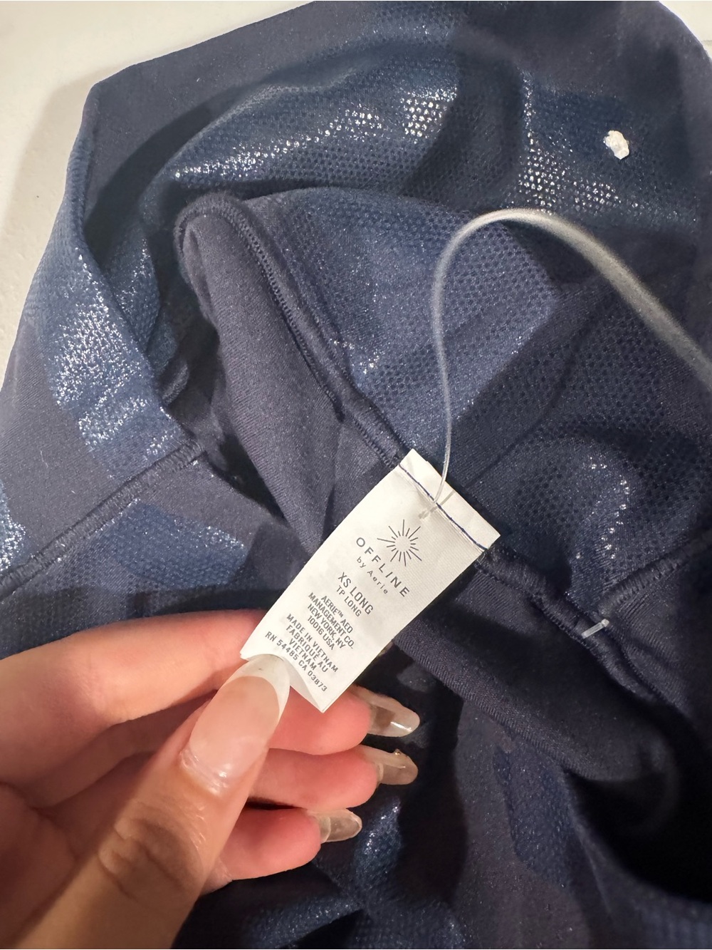 aerie Navy Blue Leggings with Subtle Shine